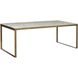 Evert 39.5 X 21.5 inch White / Antique Brass Coffee Table, Low